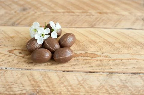 Easter chocolate eggs Stock Photos