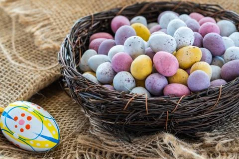 Easter chocolate eggs Stock Photos