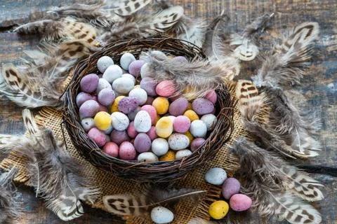 Easter chocolate eggs Stock Photos