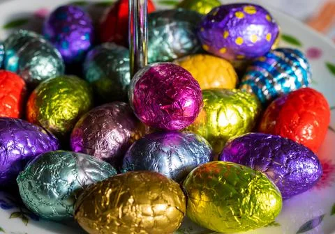 Easter Chocolate eggs. Stock Photos