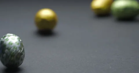 Easter chocolate eggs studio slowmotion 4K Stock Footage 150069864