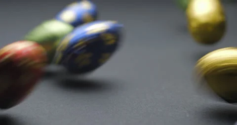 Easter chocolate eggs studio slowmotion 4K Stock Footage 150069878