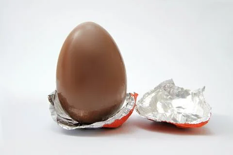 Easter chocolate eggs on the table Stock Photos