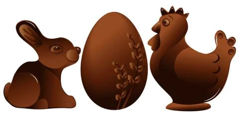 Easter chocolate figures Stockillustratie
