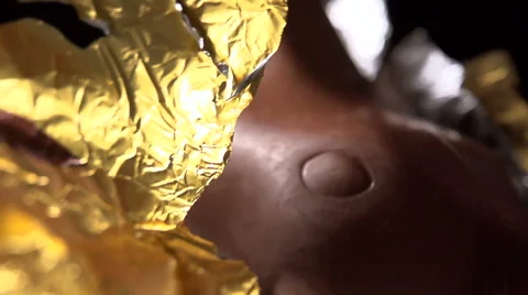 Easter chocolate rabbit slow motion Video stock 49038772