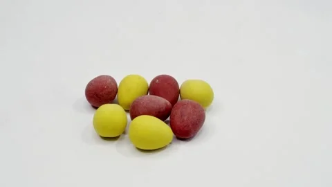 Easter Chocolate Red Yellow Turning Stock Footage 304396300