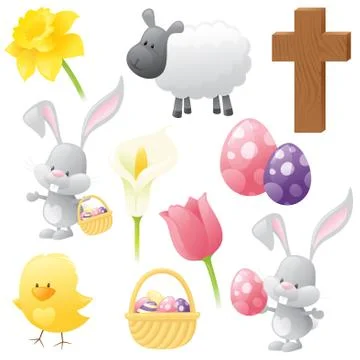 Easter collection Stock Illustration