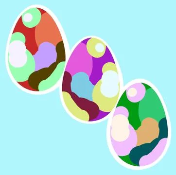 Easter colored art eggs for decor Stock-Illustration