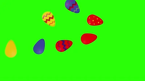 Easter colored eggs animation , chroma key, graphic source Vidéo 149097705