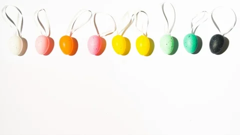 Easter colored eggs Stock Footage 106364704