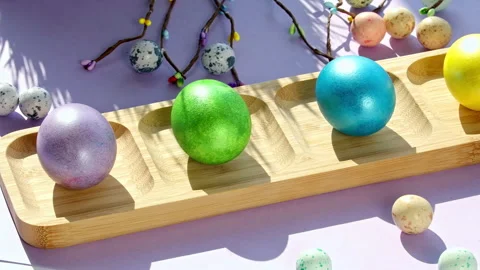 Easter colored eggs Stock Footage 267750656