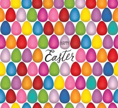 Easter colored eggs holiday seamless pattern. Festive spring holiday background Stock Illustration