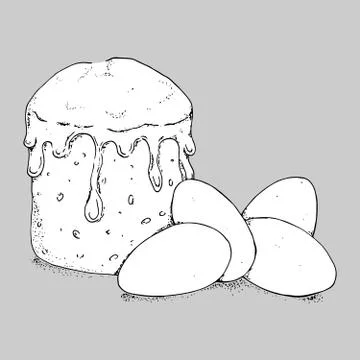 Easter with colored eggs icon. Vector illustration of easter and eggs. Russia Stock Illustration