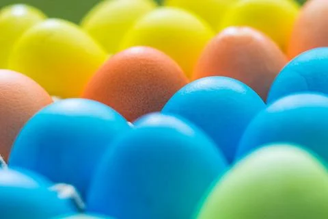 Easter colored eggs multicolour Stock Photos
