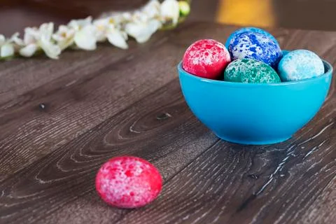 Easter colored eggs Stockfoto's
