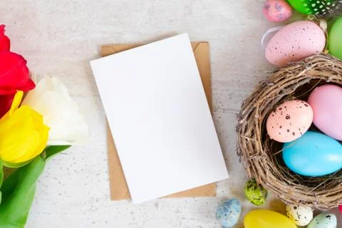 Easter colored eggs Stock Photos