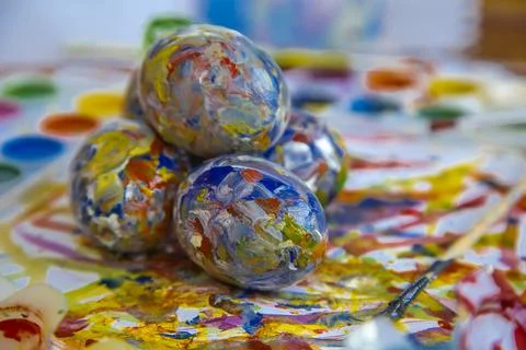 Easter colored eggs Foto stock