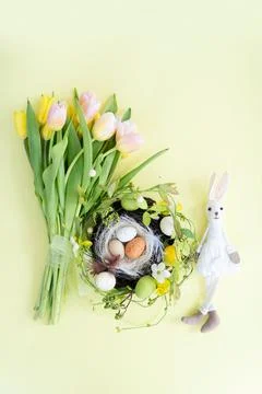 Easter colored eggs Stock Photos