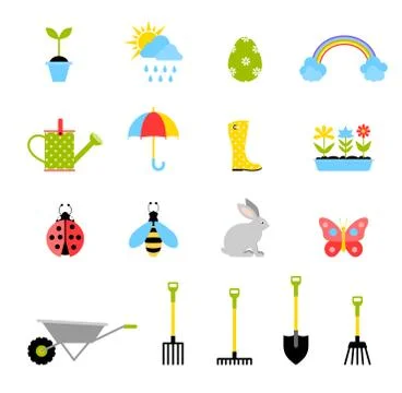 Easter colored icons. Stock Illustration