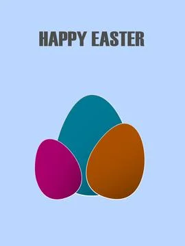 Easter colorful eggs on blue background. Happy Easter Stock Illustration