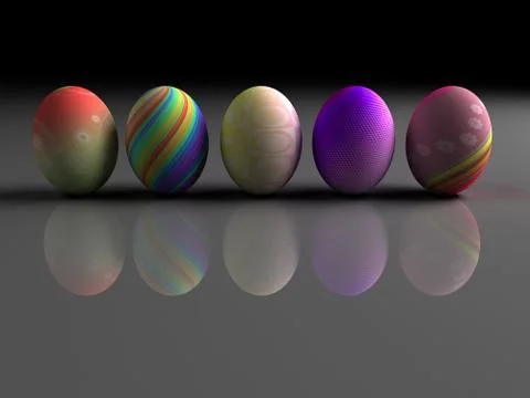 Easter colorful eggs on gray background Stock Illustration
