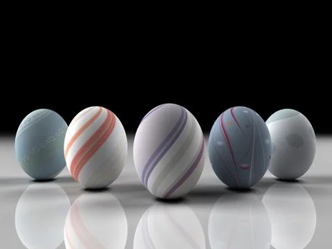 Easter colorful eggs on gray background Stock Illustration