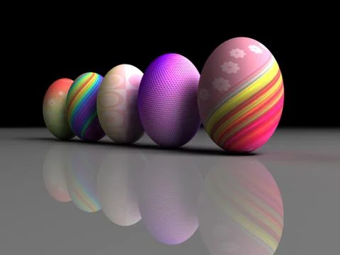 Easter colorful eggs on gray background Illustrazione stock