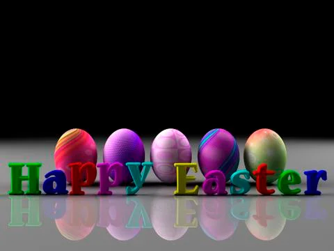 Easter colorful eggs on gray background Stock Illustration