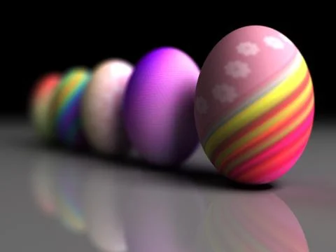 Easter colorful eggs on gray background Stock Illustration