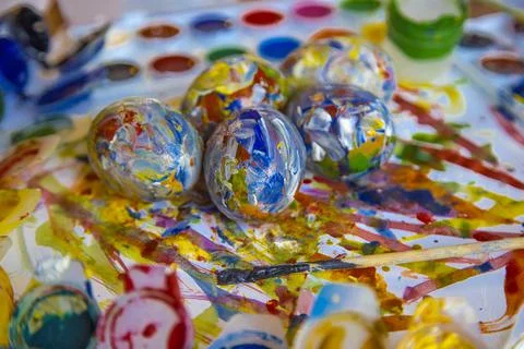Easter colorful eggs Stock Photos