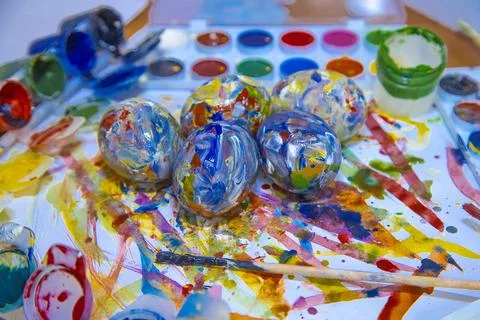 Easter colorful eggs Stock Photos