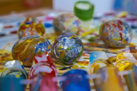 Easter colorful eggs Stock Photos