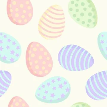 Easter colorful seamless eggs pattern. Vector illustration 库存插图