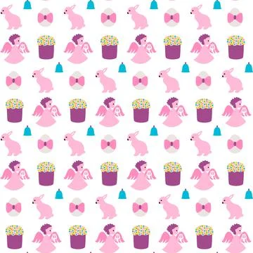 Easter colorful seamless pattern Stock Illustration