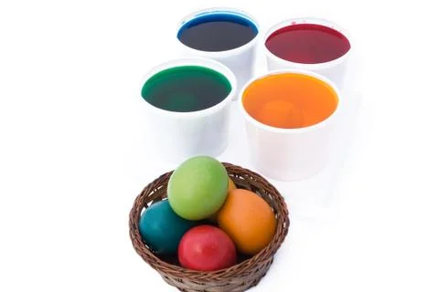 Easter - coloring eggs Stock Photos
