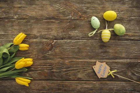 Easter composition of decorative elements Stock Photos