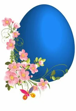 Easter composition with an Easter egg Stock Illustration