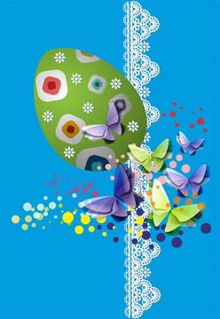 Easter composition with an Easter egg, Stock Illustration