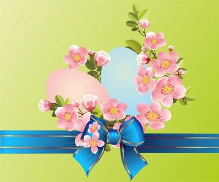 Easter composition with Easter eggs Illustrazione stock