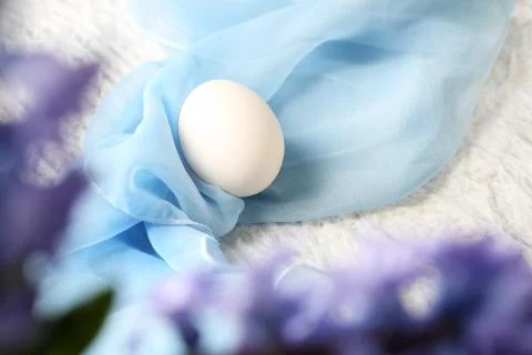 Easter composition with eggs and shells, top view. Ecological style. Stock Photos