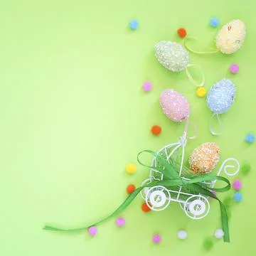 Easter composition with eggs. Festive decoration. Happy Easter Stock Photos