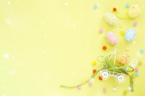 Easter composition with eggs. Festive decoration. Happy Easter Stock Photos