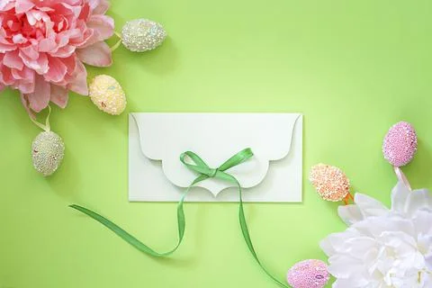 Easter composition with eggs. Festive decoration. Happy Easter Stock Photos