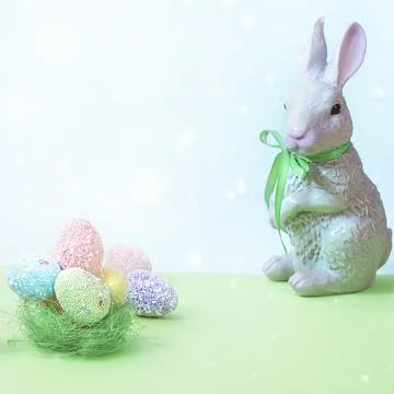 Easter composition with eggs. Festive decoration. Happy Easter Stock Photos