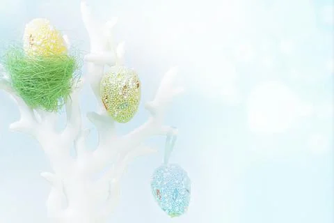Easter composition with eggs. Festive decoration. Happy Easter Foto stock