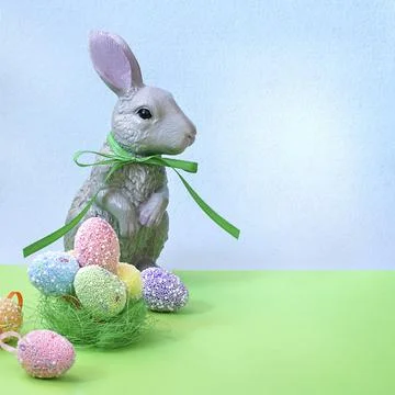 Easter composition with eggs. Festive decoration. Happy Easter Stock Photos