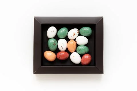 Easter composition with eggs. Stock Photos