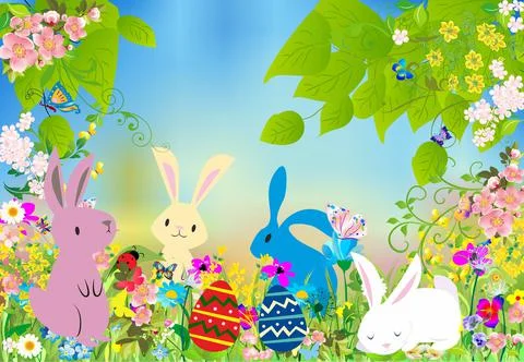 Easter composition Stock Illustration