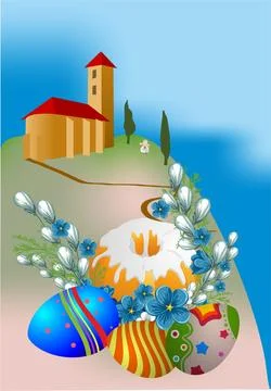 Easter composition, Stock Illustration
