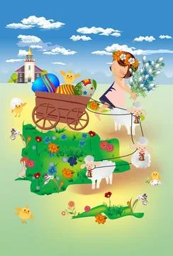 Easter composition, Stock Illustration